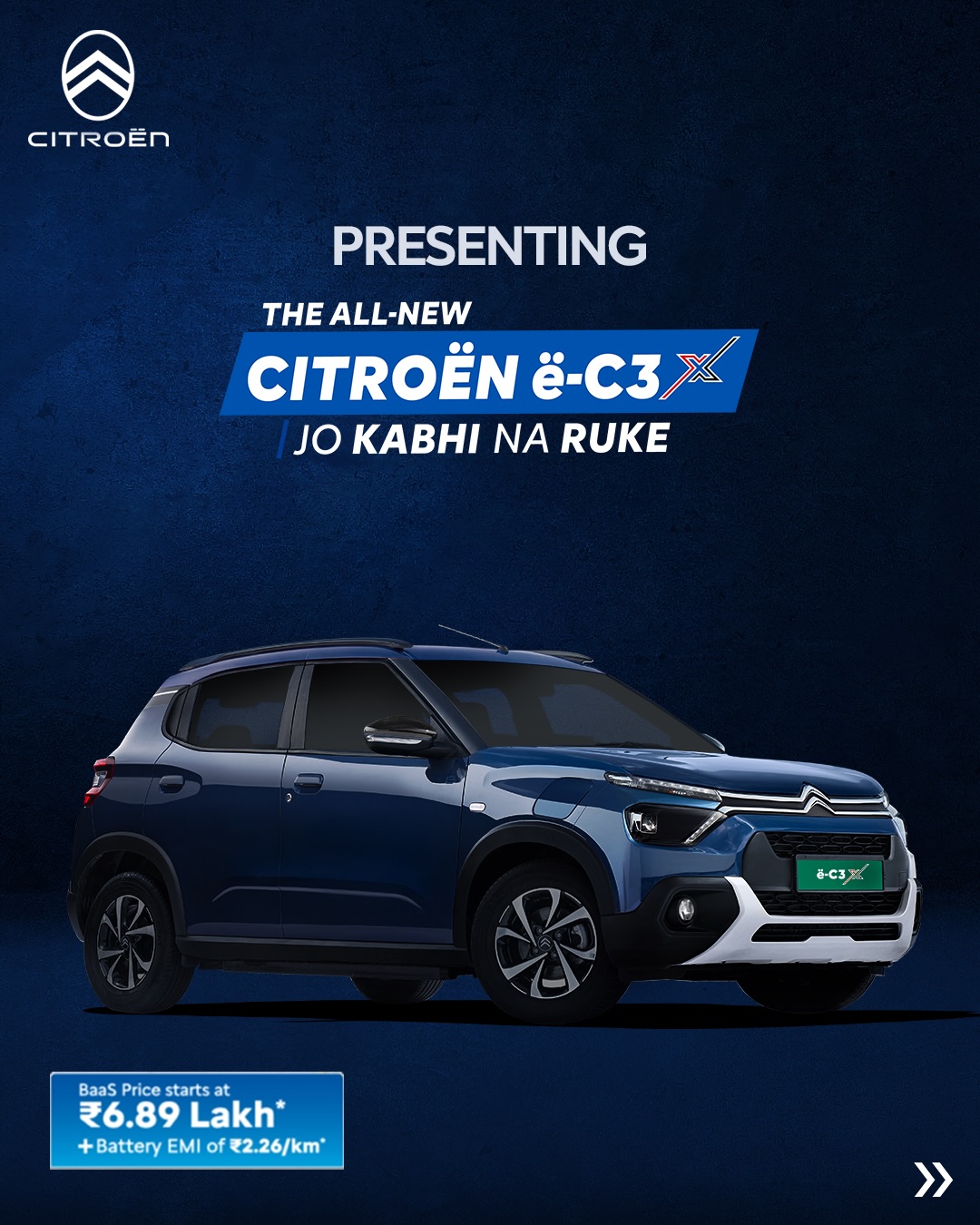 Ilustrasi citroen ec3x untuk artikel Citroen eC3X Meluncur di India dengan Jarak 325 km