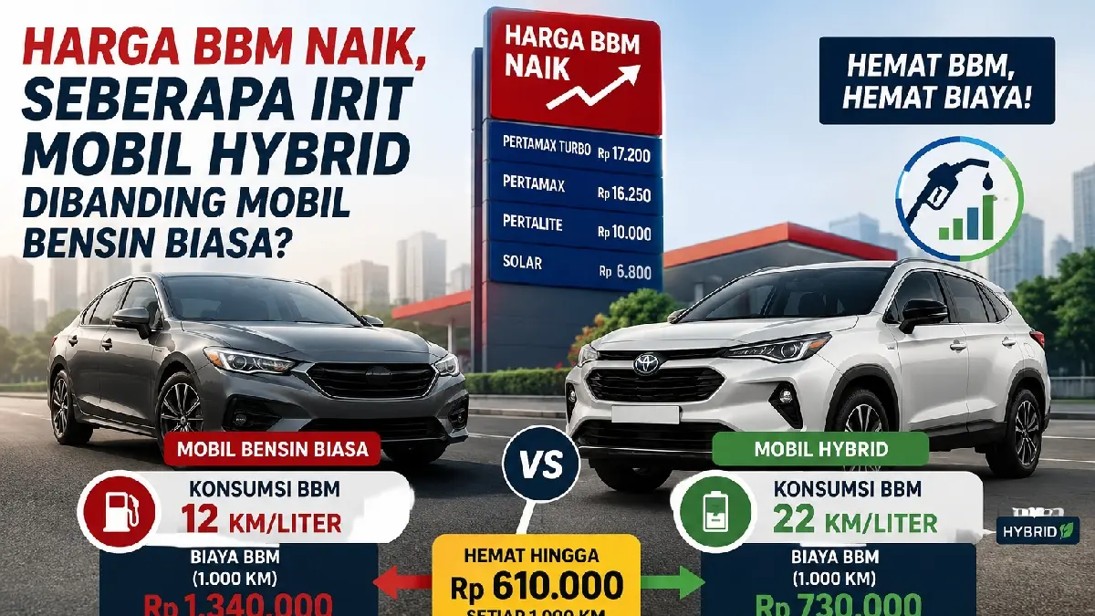 Ilustrasi mobil hybrid untuk artikel Harga BBM Naik, Seberapa Irit Mobil Hybrid Dibanding Bensin?